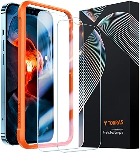 Защитно фолио от закалено стъкло TORRAS за iPhone 14, iPhone 13/13 Pro [HD Clear] с пълно покритие и защита от пръстови отпечатъци за iPhone 14, 13, 13 Pro, 2 бр. в опаковка