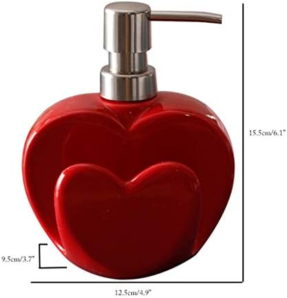 DTSE9 Бутилка, с помпа за лосион Опаковка сапун във формата на сърце Керамични 2в1 Мултифункционална Помпа за сапун Ръчна Помпа