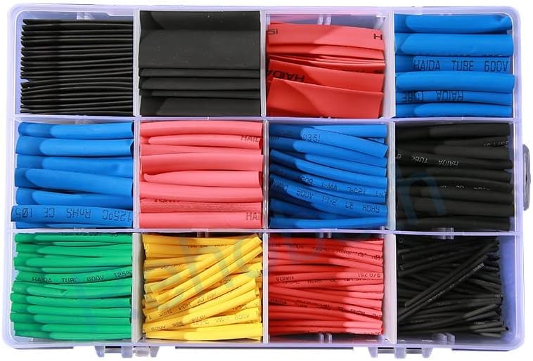 560 бр. Свиване Тръба, Самозалепваща Свиване тръба, Електронен Полиолефин В съотношение 2:1, Комплект за увиване на кабели, кабелни втулок - (Цвят: цветен 560 бр.)