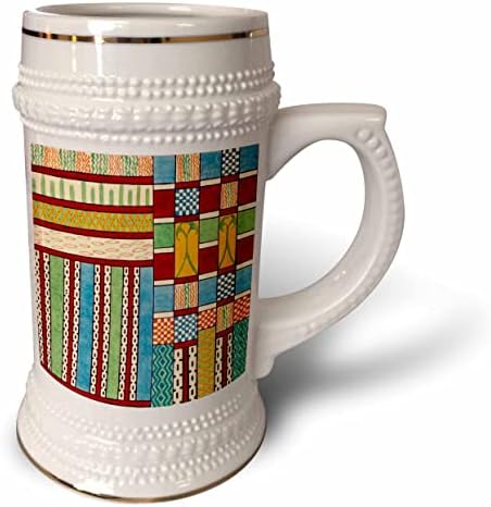 Триизмерна Антични африканска декоративна чаша с цветно абстрактен модел. - 22 грама (stn-371832-1)