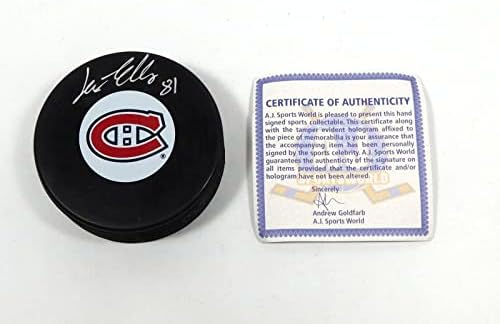 Ларс Елер Подписа Сувенири хокей шайба НХЛ AJ Auto Sports - за Миене на НХЛ с автограф