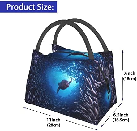 Чанта за обяд с принтом на подводния морски Лъв Evealyn, Преносима богат на функции Термоизоляционная чанта, Подходяща за пикници, пътувания