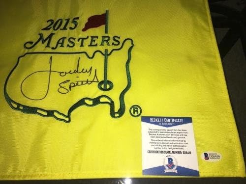 Джордан Спи Подписа Официален Флаг на Мастърс 2015 Шампион от Мастърс Бекет - Булавочные квадратчетата за голф С Автограф
