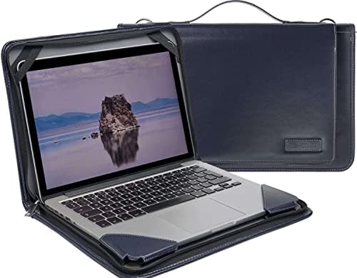 Син кожен калъф-месинджър за лаптоп Broonel - Съвместим с Huawei Matebook D 14