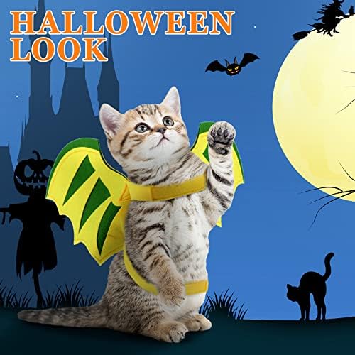 6 бр Хелоуин костюм любимец куче Котка екипировки вампир дъждобран тиква Крилата Крила Динозавър Дракон Дяволът вампир, шапка, дрехи