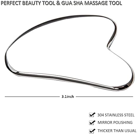 Инструмент за масаж Allshow Лицето Gua Sha, Масажор за лице от неръждаема стомана за лифтинг на лицето, Автентичен Инструмент Gua Sha за грижа за кожата на лицето и на лимфния
