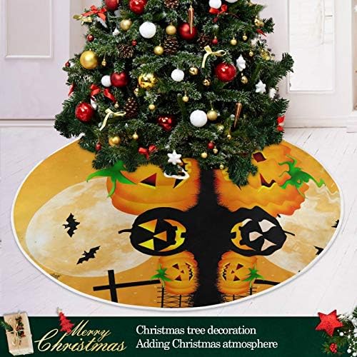 Декорация на Поли ALAZA Christmastree Украса Малка Мини-Поли във формата на коледно дърво 35,4 Инча с Тиква за Хелоуин за Украса на дома за Хелоуин