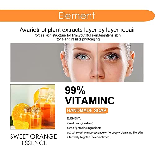 Ръчно изработени сапуни Orange Vitamin C 100 г, Естествен Органичен сапун с 99% витамин C, Отбеливающее сапун Elements Vitamin C,