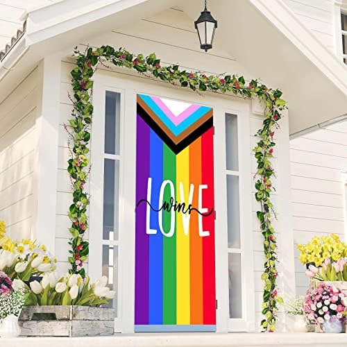 FARMNALL Love Wins Вратата на Кутията Украса за гей-Прайда Врата Знак, Виси На Стената Снимка на Партита Happy Гордост, Един Банер на ЛГБТ,