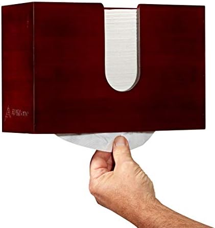 Диспенсер за хартиени кърпи AdirHome Bamboo 4,8 х 11.6 x 7,8 - Монтиране на стена или Маса за Многослойни хартиени кърпички за ръце - За баня, кухня, домашна или бизнес употреба (Е?