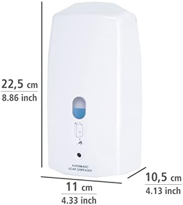 WENKO Infrared Treviso White-Автоматично дозиране система за течен сапун, 10,5 x 11 x 22,5 cm