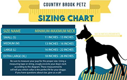 Дизайн Country Brook - Ярък избор на повече от 30 цвята - Найлонов нашийник за кучета премиум-клас с метална катарама (Голям, 1 инча, светло синьо)
