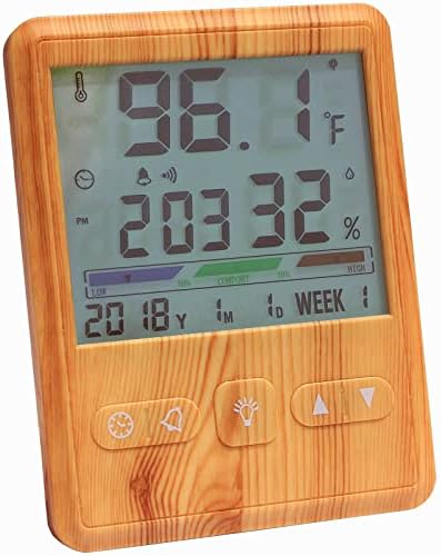 Стаен Термометър за дома с Висока ниво на комфорт влага, Голям дисплей с подсветка Сензор за Влага с Максимална/Минимална Датата на Записа