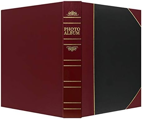 Фото албуми Pioneer BT-68 на 100-Джобна корици от изкуствена кожа В стил Ledger, Фотоалбум Le Memo, с размери 6 на 8 инча, черно и червено