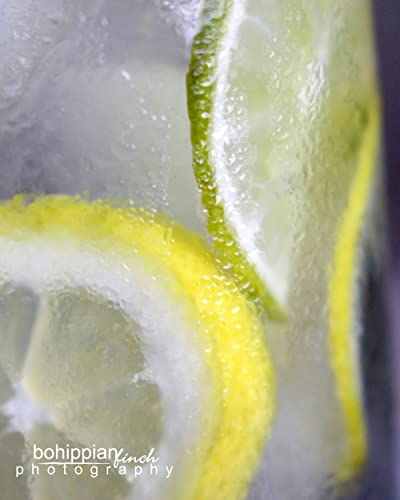 Вода с лимон и вар, с лед в Чашата каната Цвят 16x20 Матиран Платно на Опъната в рамка Готови за вывешиванию Оригиналната снимка
