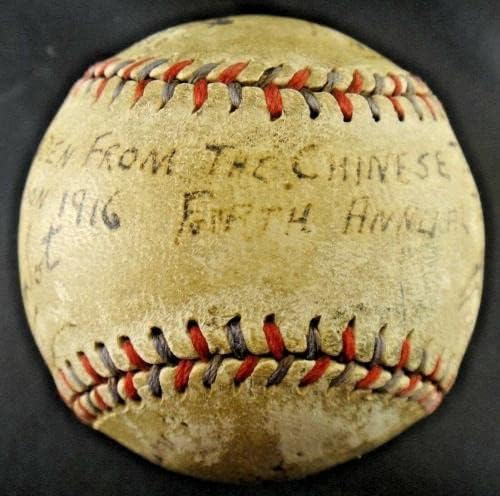 Редки Хавайски китайските пътници през 1916 година, Подписали Бейзболен топката Уилям Резервоар Тин Лай - Бейзболни топки с Автографи