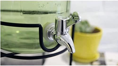 PAASHE 2 бр. Стъклена Опаковка за напитки с метален рафт Опаковка за напитки лесно се изпълва с Диспенсером за вода за дома