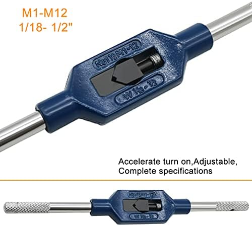 Дръжка за гаечен ключ LOGTENCI с регулируем разширение на Метчика или Метрична Метчики M1-M12 1/8-1/2 (UNC/UNF), Ръчни инструменти за нарязване на резба по метчику