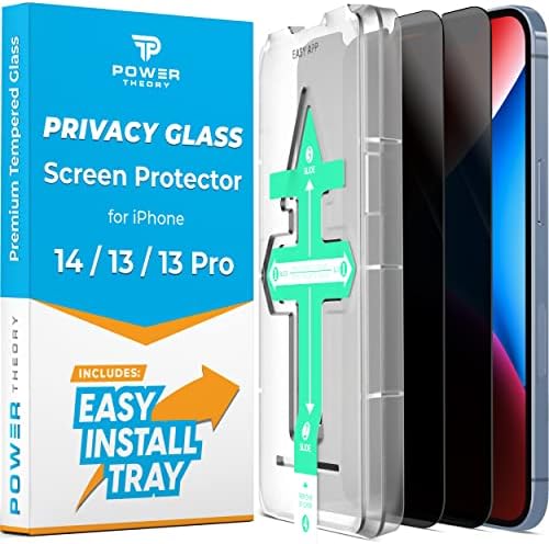 Защитно фолио Power Theory Privacy Screen Protector за iPhone 14, iPhone 13, iPhone Pro 13 от закалено стъкло за защита от шпионски