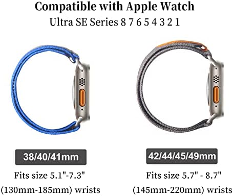 Въжета Asopetch Trail Loop, съвместими с каишка на Apple Watch 49 мм 45 мм 44 мм 42 мм 41 мм 40 мм, 38 мм, за жени и за мъже, спортен каишка-контур