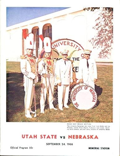 1966 Футболна програма на Щата Юта срещу Небраска 9/24 Ex 40366 B3 - Програма колежи
