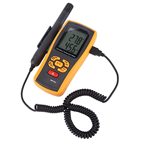 Jeanoko GM1361 Електронен Термометър-Влагомер с Висока Точност Ръчно Измерване на Температура и Влажност с Термопарой K-Тип за специализация и Лаборатория