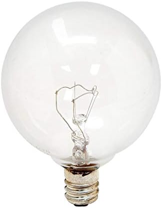 GE Lighting 17722 Декоративна Крушка G16 форма на топка с основа под формата на 1/2 Канделябра, 2 Бр. (опаковка по 1 парче), Бистра