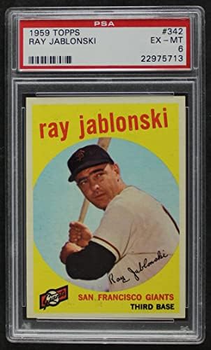 1959 Topps 342 Рей Яблонски Сан Франциско Джайентс (Бейзболна картичка) PSA PSA 6.00 Джайентс