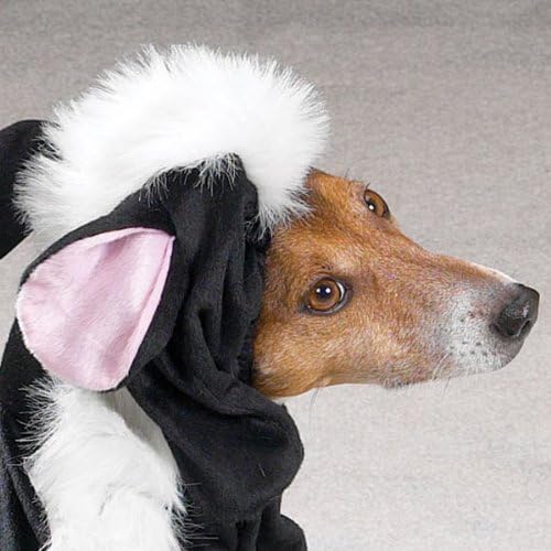 Всекидневен Костюм кученце Lil' Stinker, Среден (подходящ за дължина до 16 инча), черен /бял