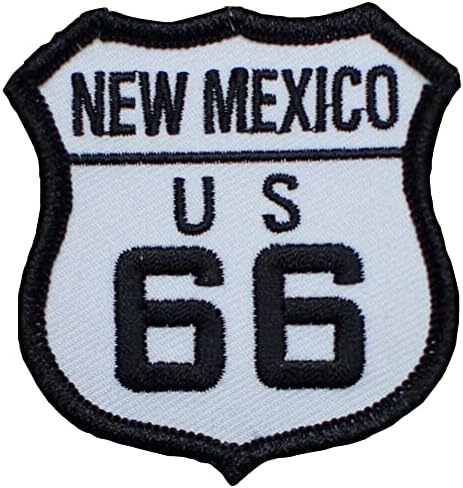 Нашивка с бродирани аппликацией от Ню Мексико - Route 66, Гэллап, Лагуна, Милано, Албакърки 2,5 инча - Гали / Шият ленти за дрехи, Сака,