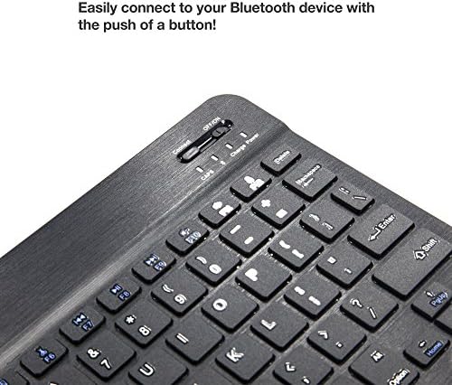 Клавиатурата на BoxWave, съвместима с Realme GT Нео 2t (клавиатура от BoxWave) - Bluetooth клавиатура SlimKeys, Преносима клавиатура с вградени команди за Realme GT Нео 2t - Jet Black