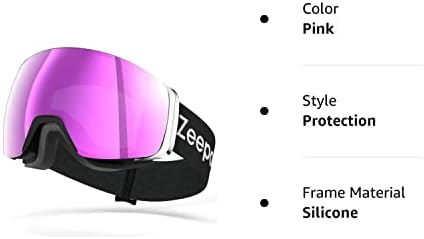 Ски очила - Zeepoch OTG Очила за каране на сноуборд с защита от uv, устойчив на Мъгла за Мъже, Жени, Възрастни, Юноши -