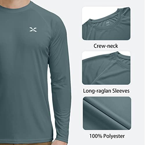 Corna Мъжка Тениска с кръгло деколте и дълъг ръкав, Впитывающая Влагата, Спортни Ризи UPF 50+