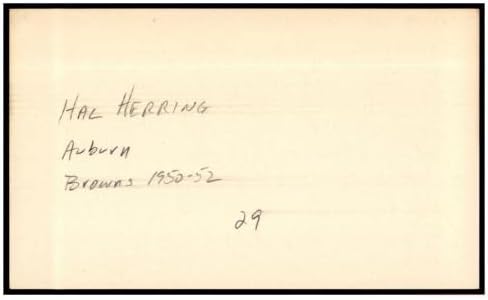 Картичка с Автограф Хал Херринга 3x5 С Автограф Браунса 1950-52 87434 - Издълбани подпис NFL