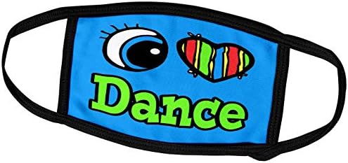 3dRose Bright Eye Сърце I Love Dance - Обложки за лице (fc_106008_2)