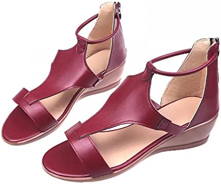 AIHOU сандали за жени цвете рибено устата Клин сандали на платформа ежедневни глезена летни плажни Дамски сандали с джапанки открит