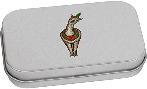 Метална Лидице кутия за канцеларски материали Azeeda Коледна Лама на панти /Кутия за съхранение (TT00189218)