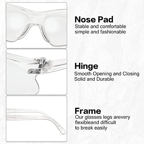 WFIANG 80 Чифта Прозрачни Защитни Очила, Защитни Очила за мъже и жени, Защитни Очила за работа, Лабораторията, Каране на