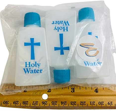 Westmon Works Бутилка за светена вода Мини Пластмасов Съд Опаковка Празен Контейнер за Пътуване, Комплект от 3