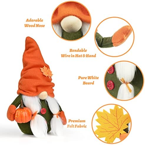 D-FantiX Есенни Джуджетата, 2 опаковки Есента на Джуджетата, Ръчна изработка на Деня на Благодарността, Плюшени Шведски Джуджетата, Декорации