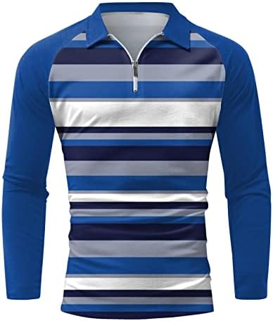 BEUU 2022 Нови Мъжки Ризи Поло с цип дълъг Ръкав, Блузи за Голф в стил Мозайка с Цветен Блок, Ежедневни Дизайнерска Риза Muscle