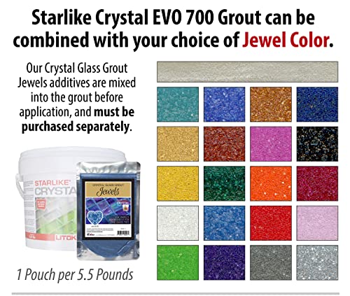 Фуга за стъклени плочки Litokol Starlike Crystal EVO 700 Епоксидни Полупрозрачна 5,5 кг. Безопасен за децата. Безопасно за домашни любимци.