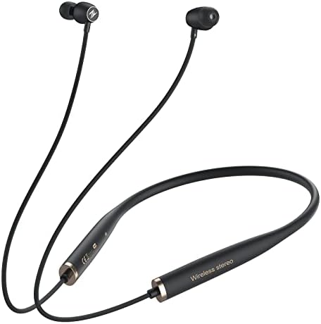 Bluetooth-Слушалки ZAQE с шейным ръб, Силиконова Безжична Bluetooth слушалка с магнити, Време на възпроизвеждане на 12 часа, Водоустойчиви Слушалки IPX6 с Шумопотискане за спорт?