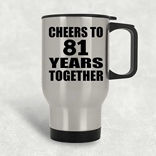 Дизайн В чест на 81-та Годишнина, Поздравления 81 Година Съвместен Живот, Сребърен Пътна Чаша 14 грама, на Изолиран Чаша
