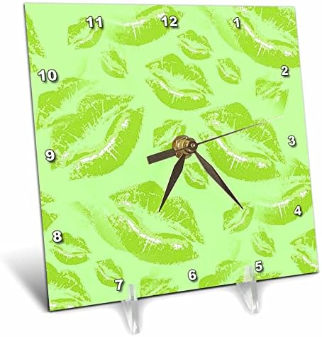 3. Два Целувка Изправени, Причмокивая устни, Фигура на Устните Цвят лайм - Настолни часовници (dc_357224_1)