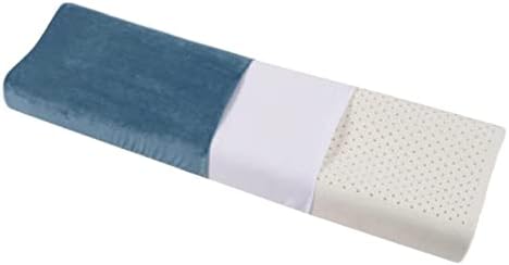 Възглавница JESEBROD от естествен латекс, Двойна Дълга възглавница, с 2 Миещи наволочками, Възглавница за легла (Цвят: синьо размер: Стил 1)