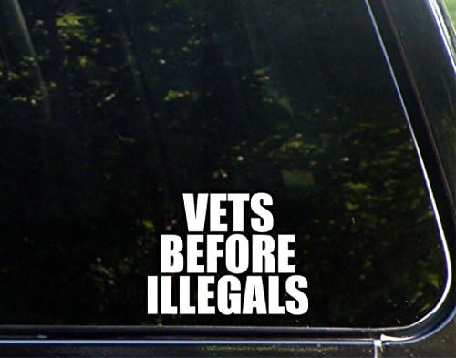 Ветеринарите преди нелегалами - 5 x 3 3/4 - Vinyl Настройки на стикер / Бамперная стикер за прозорци, камиони, леки автомобили,