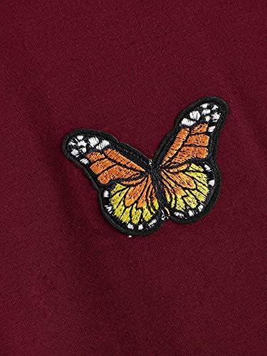 DIDK Дамски Hoody с качулка с заплаткой във формата на пеперуда и завязками, Hoody цвят Бордо S