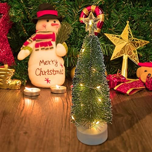 PATKAW Мини Коледно Дърво, Мини Коледна Елха с led Подсветка Коледен Маса за Малки Декорации за Коледната Елха Вечерни