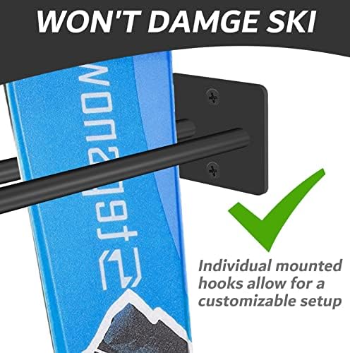 Стойка за съхранение на ски Закачалка Притежателя Багажник за Сноуборд, Скейтборд Монтиране на стена За съхранение на Закрито Гаражно